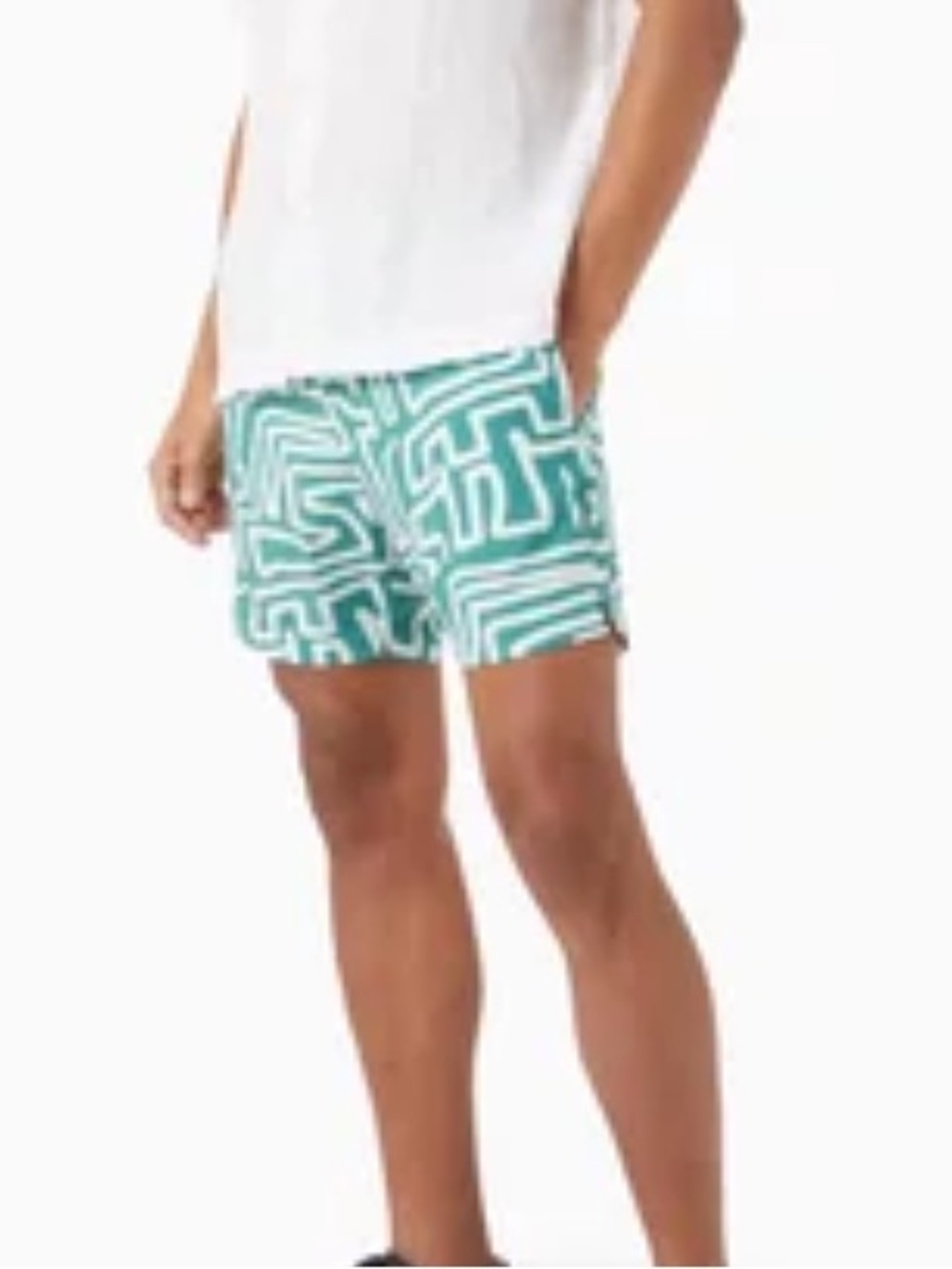 BLUEMINT Arthus Maze Print Swim Shorts - Aqua/White Mens large